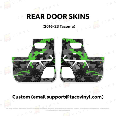 TacomaForce Rear Driver/ Passenger / Custom (email support@tacomaforce.com) 2016-2023 3rd Gen Tacoma Door Skins – Ultimate Protection & Style